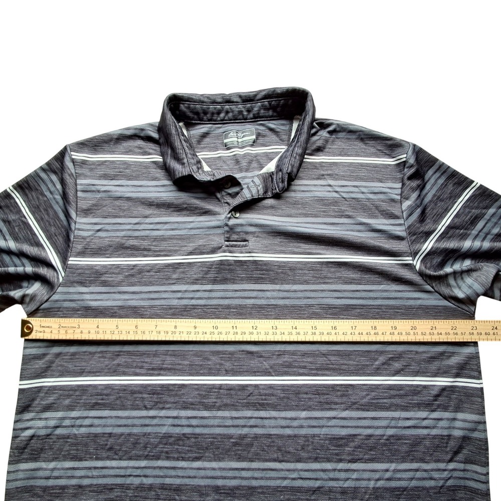 Ben Hogan Performance Mens XL Grey Striped Short Sleeve Golf‎ Polo Shirt - Picture 3 of 5